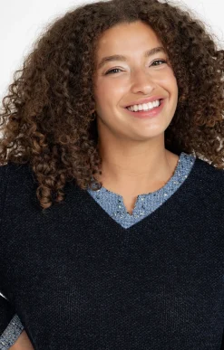 Toscane Boutique Pull 2-en-1 avec empiècement filet| Pulls & Cardigans