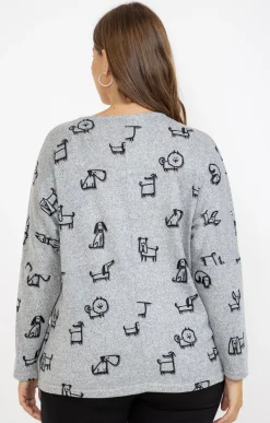 Toscane Boutique Pull imprimé chiens| Pulls & Cardigans