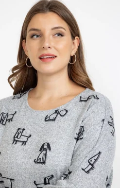 Toscane Boutique Pull imprimé chiens| Pulls & Cardigans