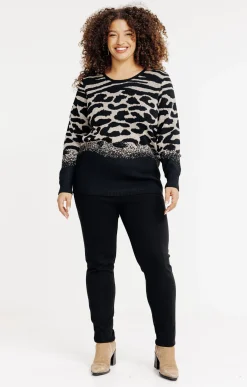 Toscane Boutique Pull léopard à paillettes| Pulls & Cardigans