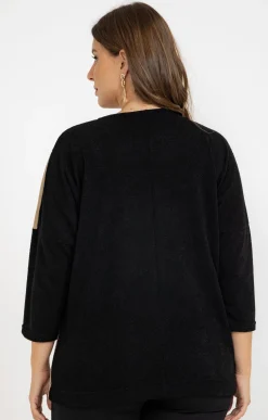 Toscane Boutique Pull patch avec collier| Pulls & Cardigans