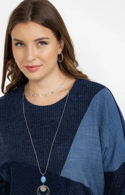 Toscane Boutique Pull patch en jean| Pulls & Cardigans