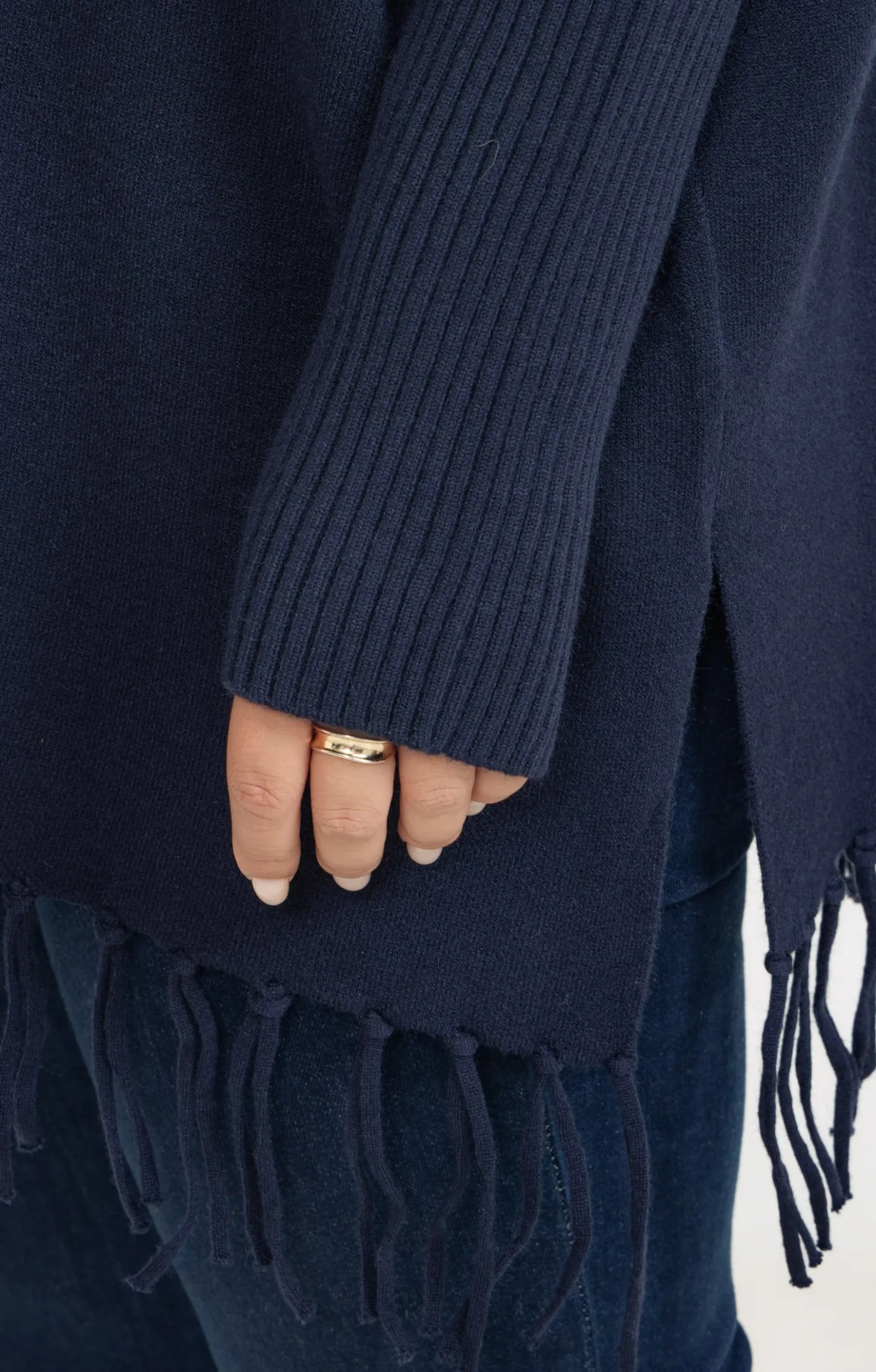 Toscane Boutique Pull poncho avec franges| Pulls & Cardigans