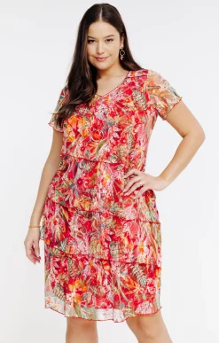 Toscane Boutique Robe en dentelle avec volants| Robes