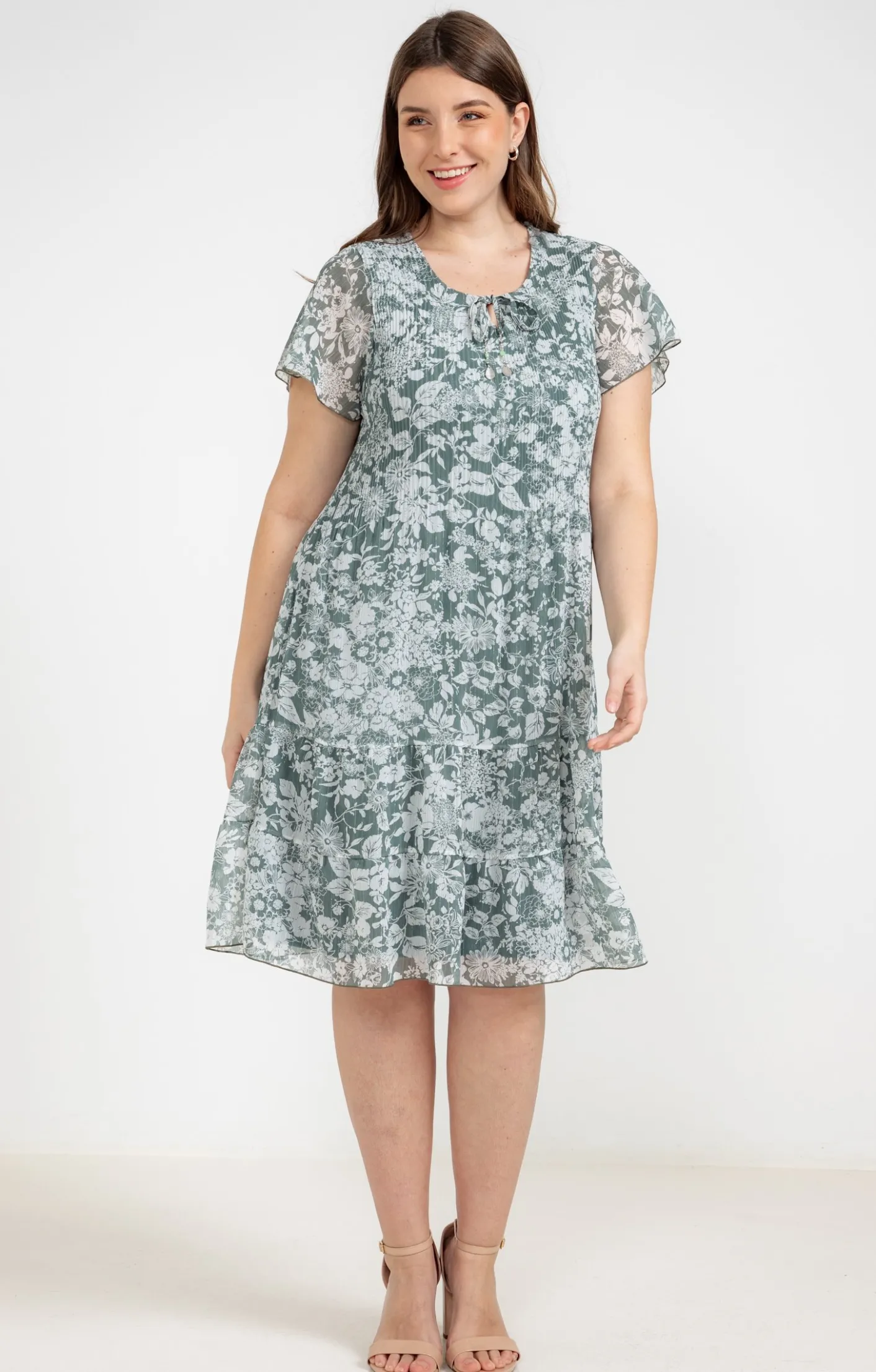 Toscane Boutique Robe plissée à fleurs| Robes