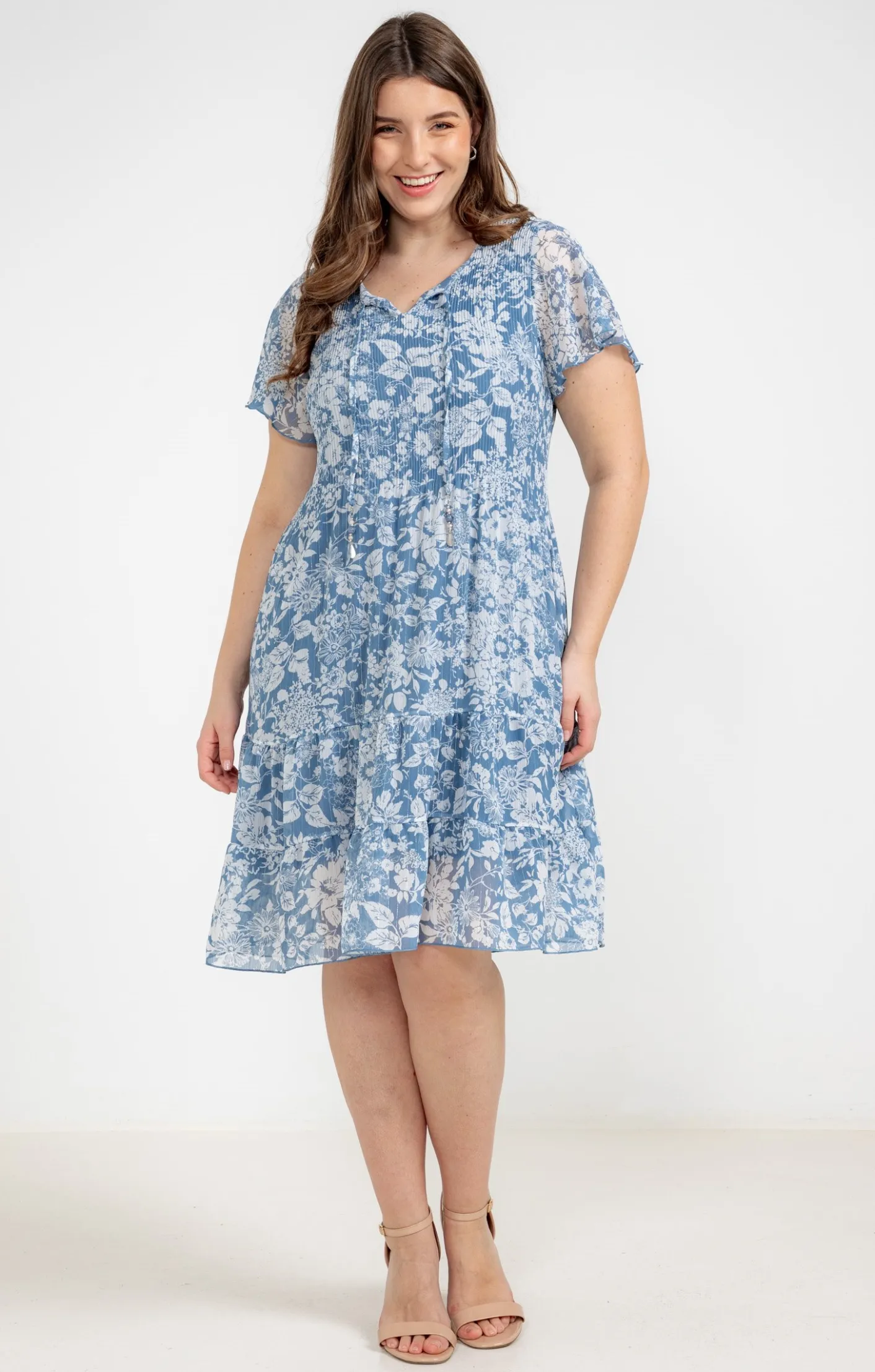 Toscane Boutique Robe plissée à fleurs| Robes