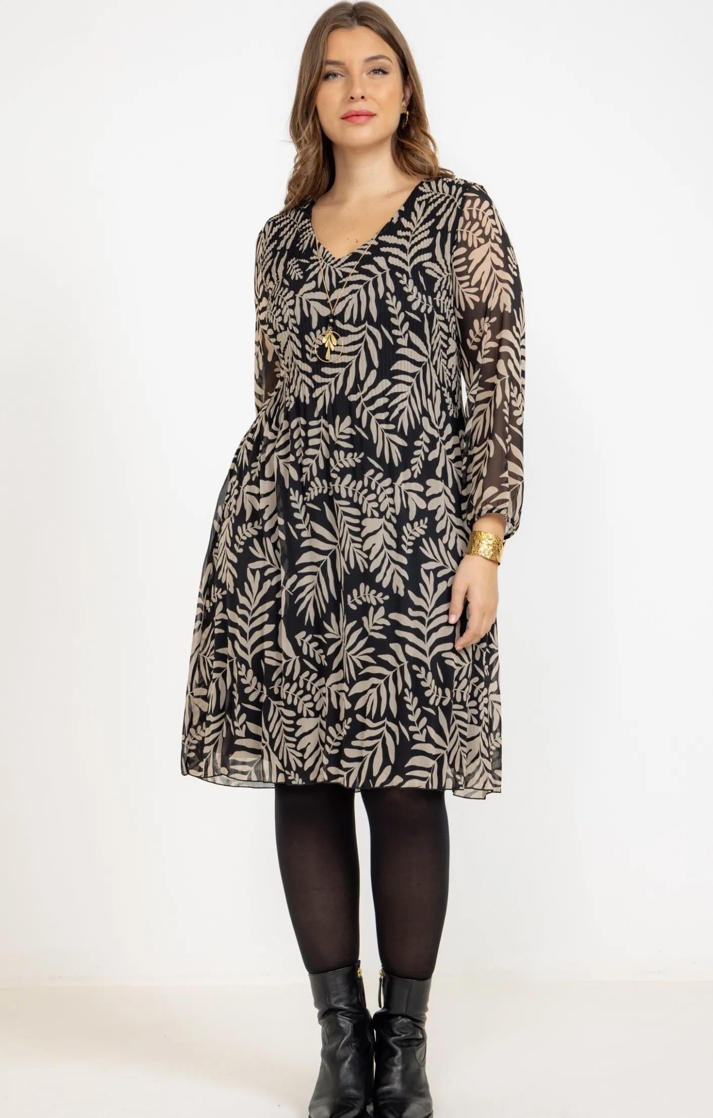 Toscane Boutique Robe plissée et imprimée| Robes