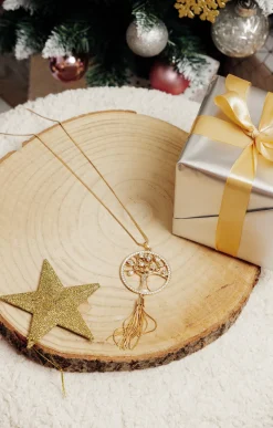Toscane Boutique Sautoir doré arbre de vie strass| Accessoires