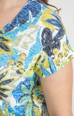 Toscane Boutique Tee-shirt à imprimé feuillage| Tee-shirts