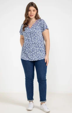 Toscane Boutique Tee-shirt à imprimé fleurs| Tee-shirts