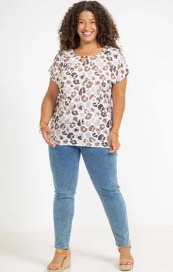 Toscane Boutique Tee-shirt à imprimé léopard| Tee-shirts