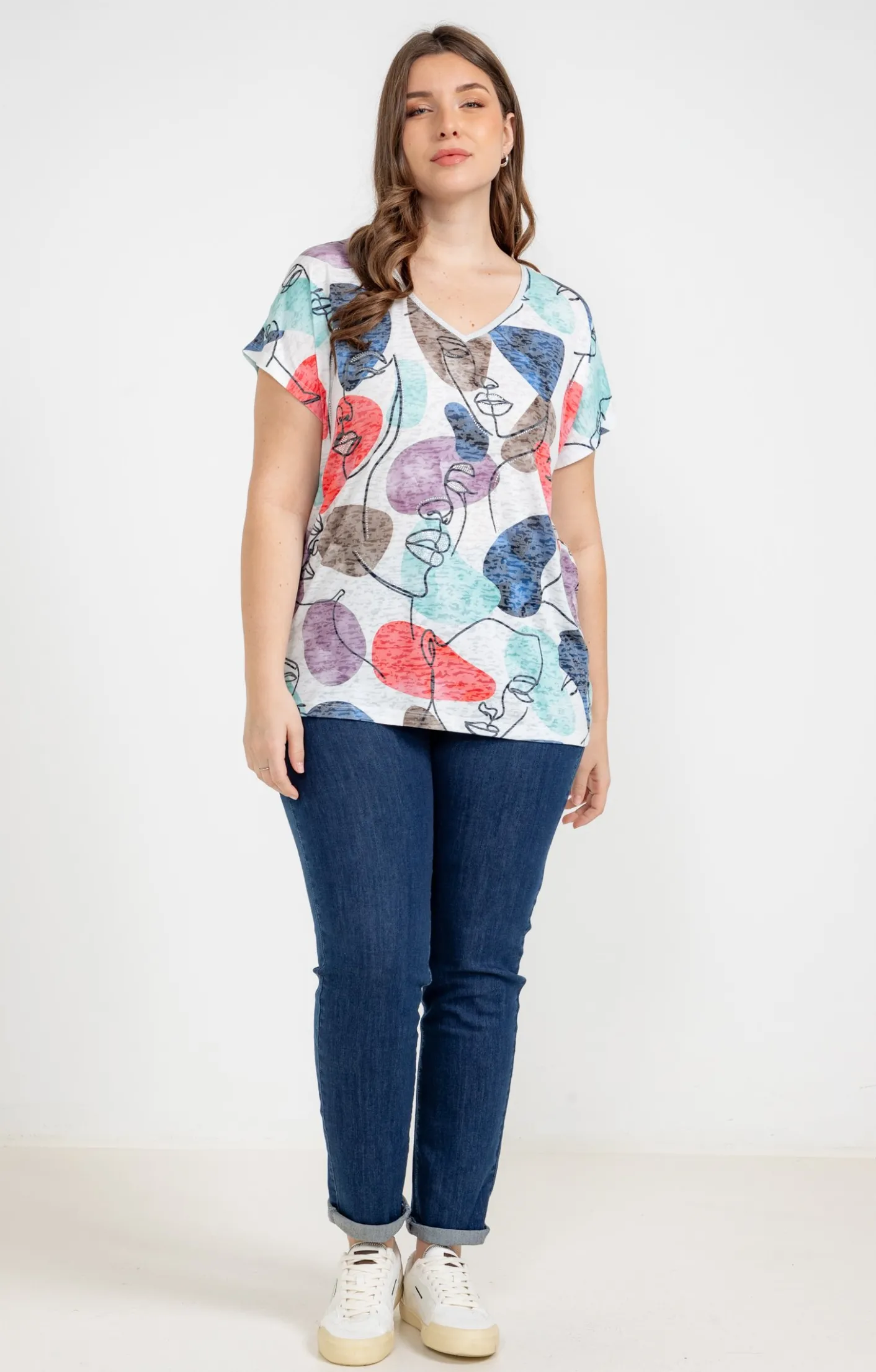 Toscane Boutique Tee-shirt à imprimé visages| Tee-shirts
