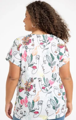Toscane Boutique Tee-shirt à imprimé visages| Tee-shirts