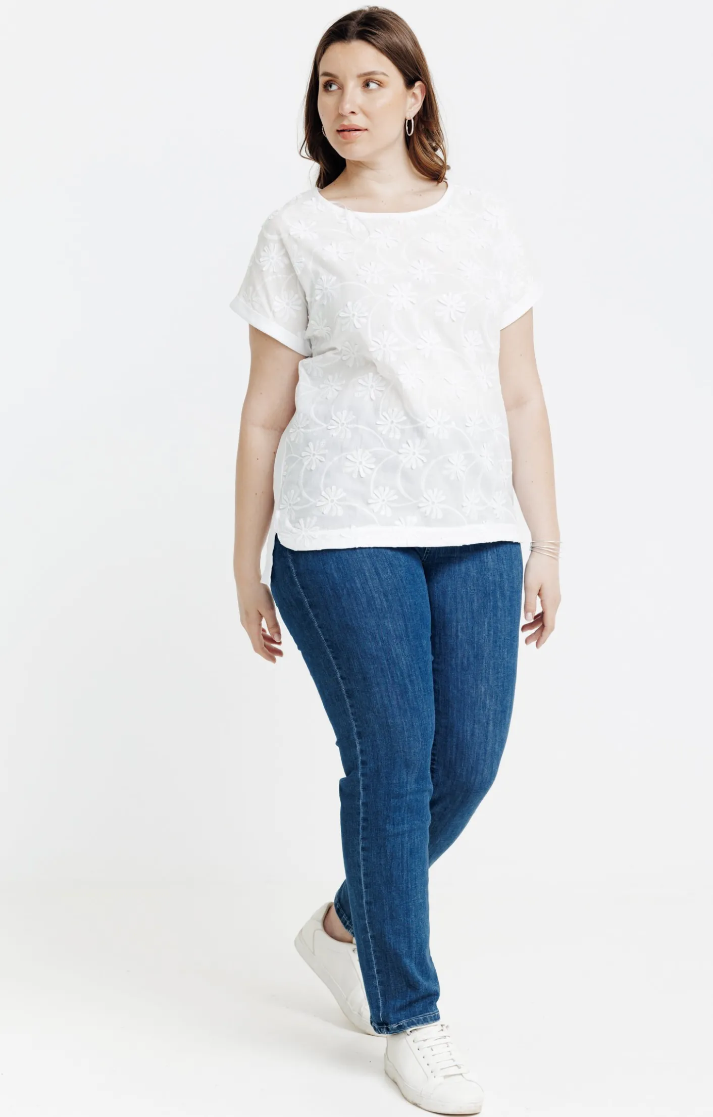 Toscane Boutique Tee-shirt bi-matière avec jacquard en 3D| Tee-shirts