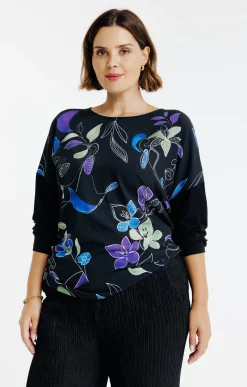 Toscane Boutique Tee-shirt bi-matière imprimé visages| Tee-shirts