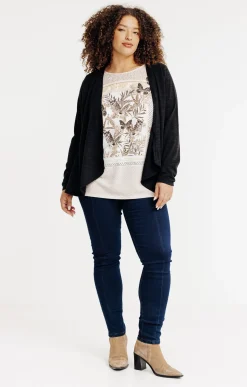 Toscane Boutique Tee-shirt 2-en-1 avec gilet uni| Tee-shirts