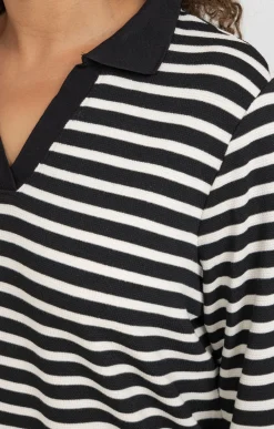 Toscane Boutique Tee-shirt forme polo rayé| Tee-shirts