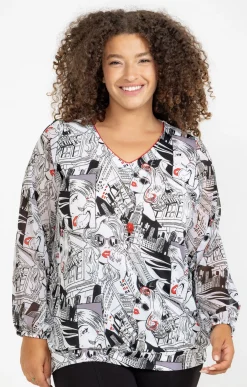 Toscane Boutique Tee-shirt imprimé avec collier| Tee-shirts