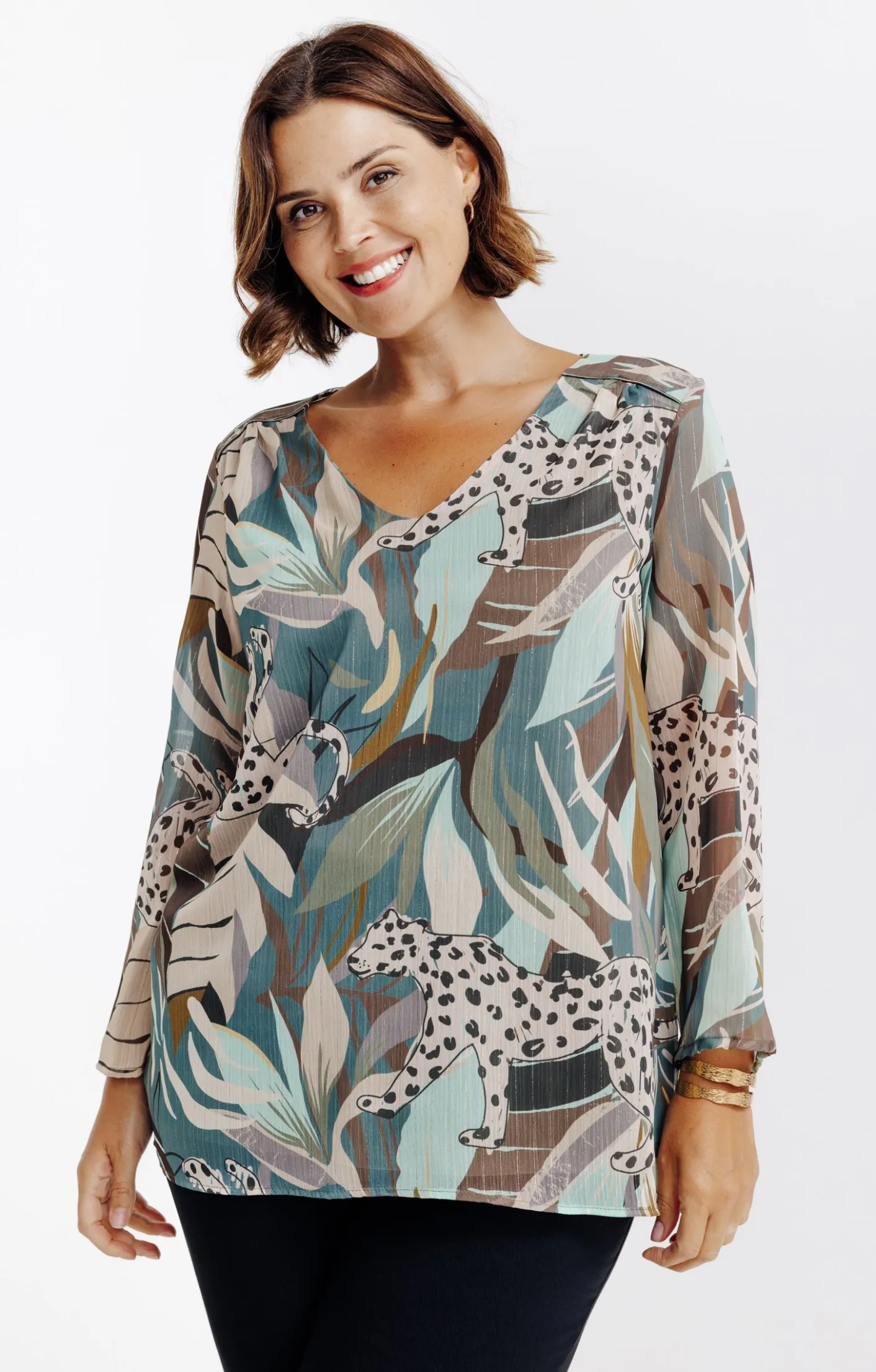Toscane Boutique Tee-shirt imprimé avec lurex| Tee-shirts