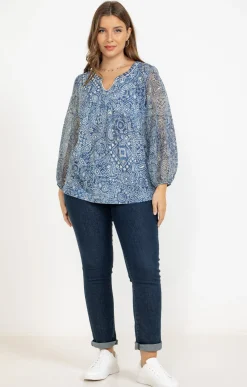 Toscane Boutique Tee-shirt imprimé jeans| Tee-shirts
