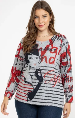 Toscane Boutique Tee-shirt maille chaude imprimé| Tee-shirts