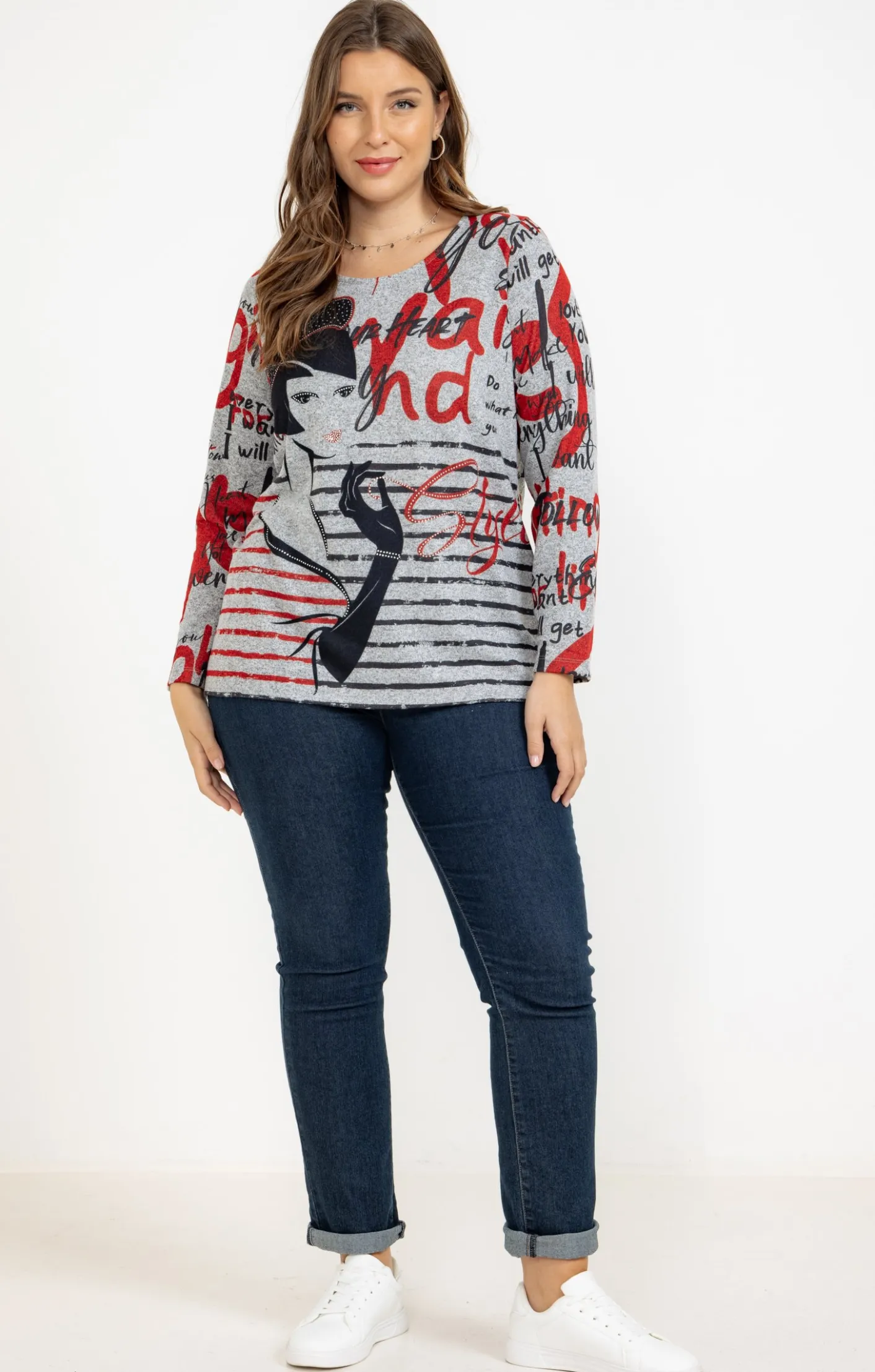 Toscane Boutique Tee-shirt maille chaude imprimé| Tee-shirts