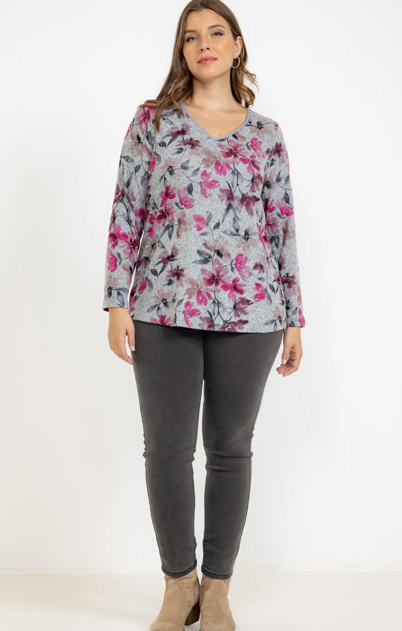 Toscane Boutique Tee-shirt maille chaude imprimé| Tee-shirts