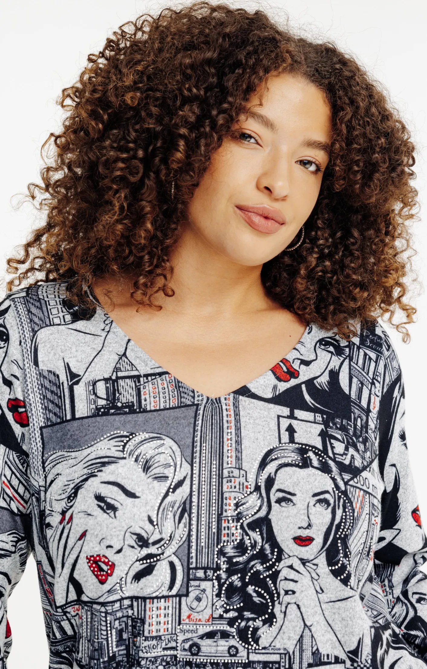 Toscane Boutique Tee-shirt maille chaude imprimé| Tee-shirts