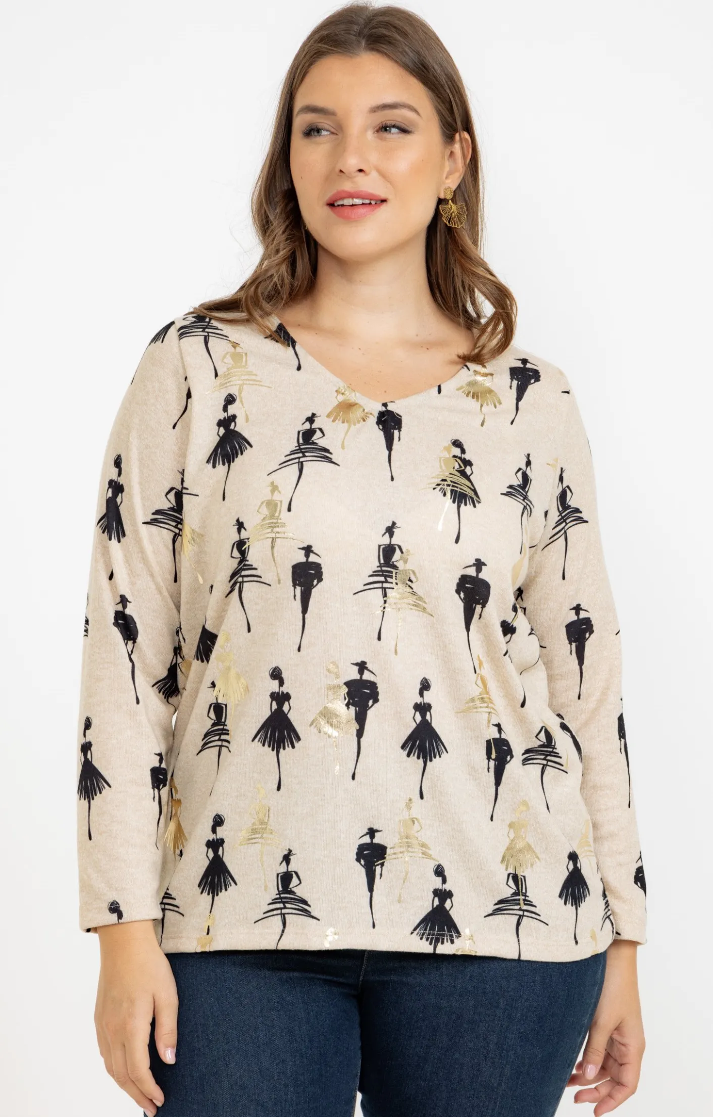 Toscane Boutique Tee-shirt maille chaude imprimé| Tee-shirts