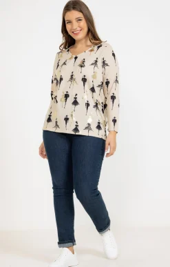 Toscane Boutique Tee-shirt maille chaude imprimé| Tee-shirts