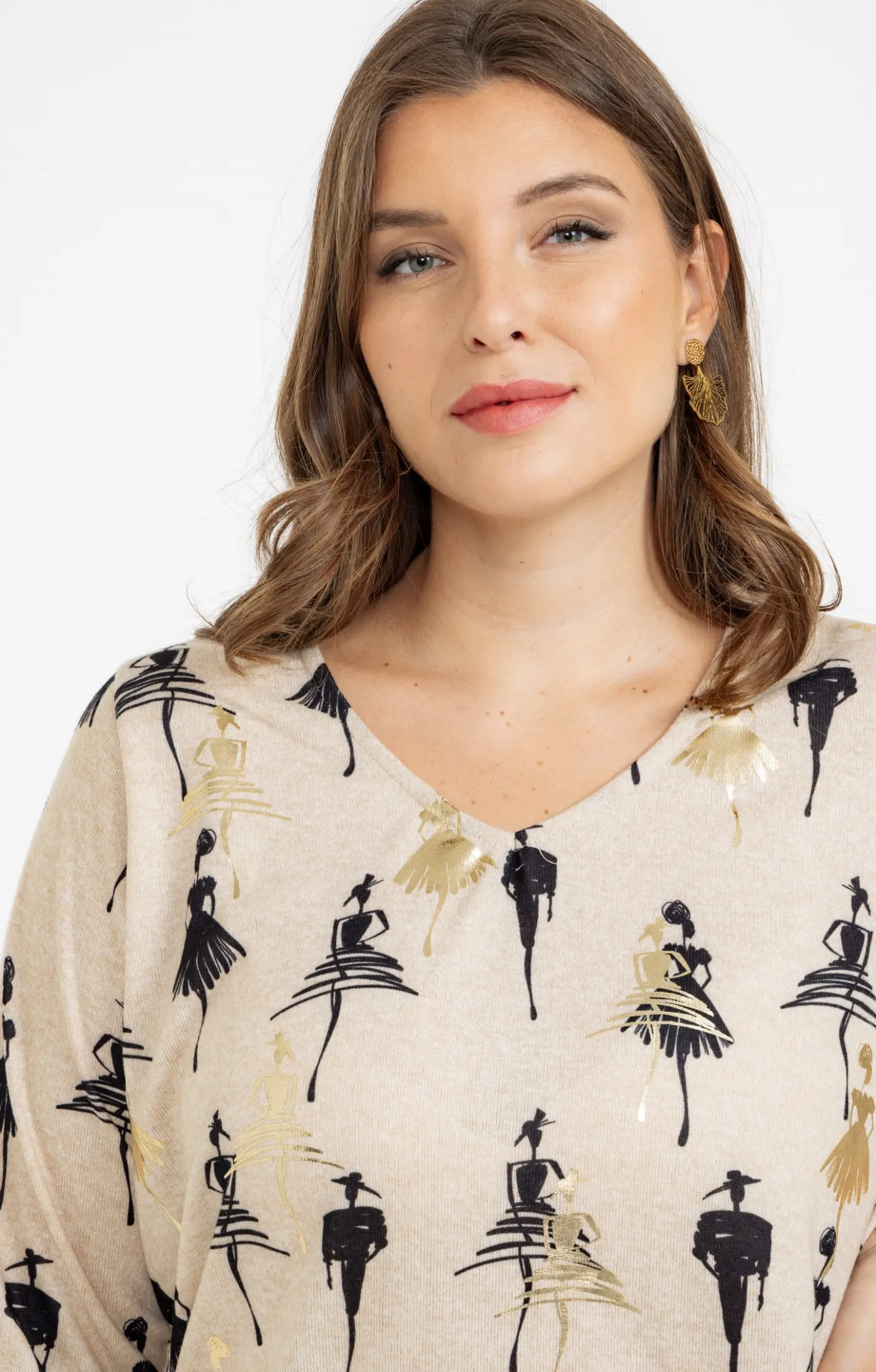 Toscane Boutique Tee-shirt maille chaude imprimé| Tee-shirts