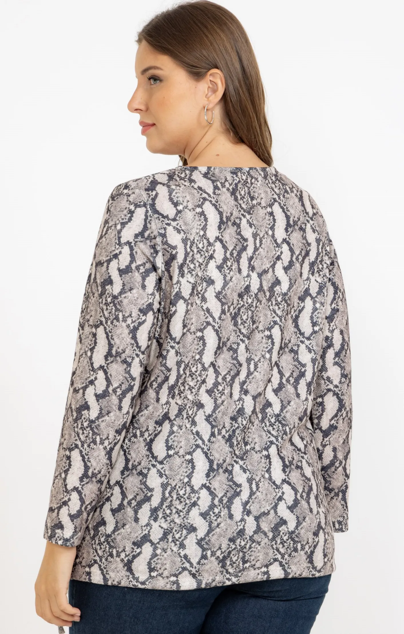 Toscane Boutique Tee-shirt maille chaude imprimé python| Tee-shirts