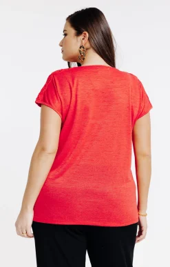 Toscane Boutique Tee-shirt uni effet lin| Tee-shirts