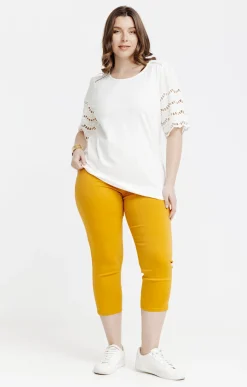 Toscane Boutique Tregging court stretch avec strass| Pantalons