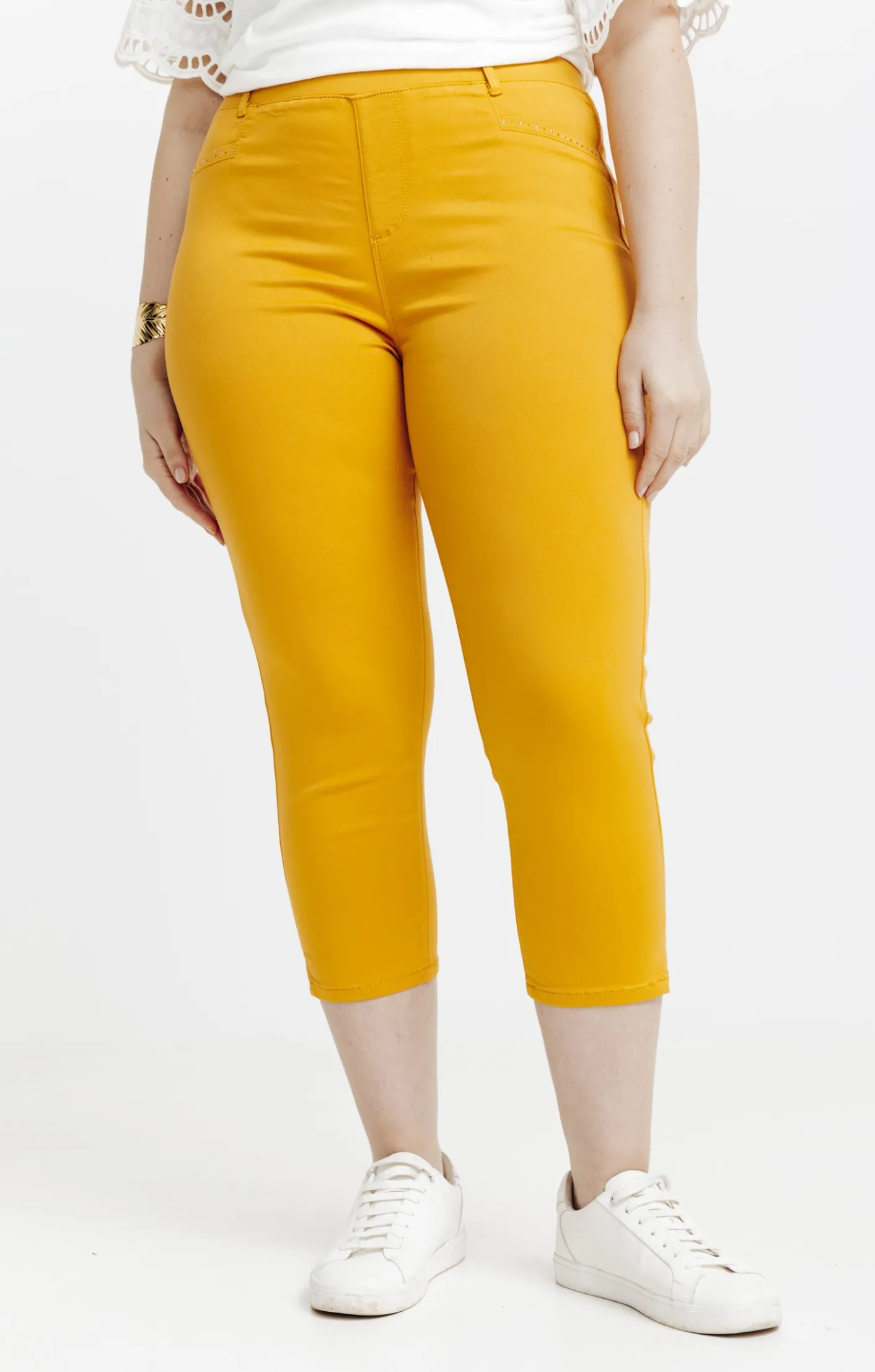 Toscane Boutique Tregging court stretch avec strass| Pantalons