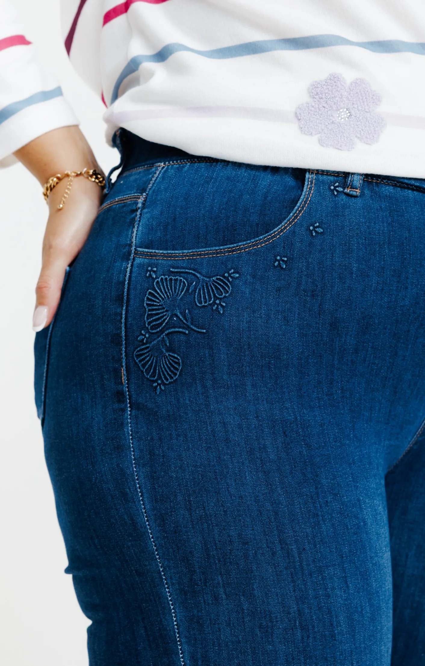 Toscane Boutique Tregging détail poche ginkgo| Pantalons