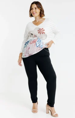 Toscane Boutique Tregging en maille chevron| Pantalons
