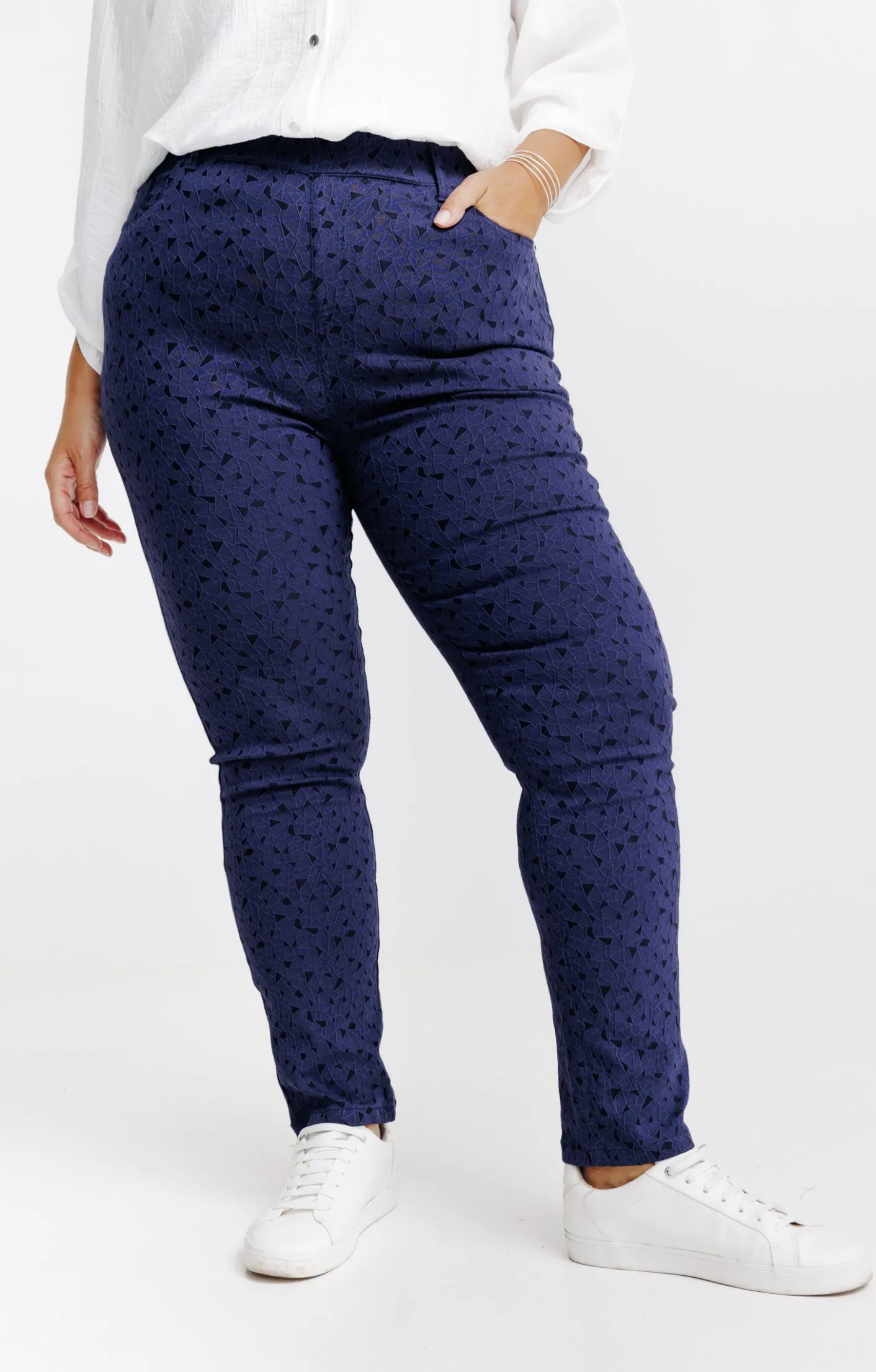 Toscane Boutique Tregging jacquard motif losange| Pantalons