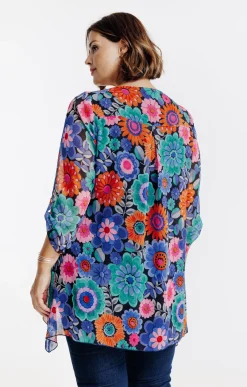 Toscane Boutique Tunique imprimé fleuri avec collier| Chemisiers & Tuniques