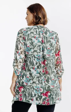 Toscane Boutique Tunique imprimée avec collier| Chemisiers & Tuniques