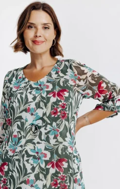 Toscane Boutique Tunique imprimée avec collier| Chemisiers & Tuniques