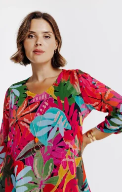 Toscane Boutique Tunique imprimée avec collier| Chemisiers & Tuniques