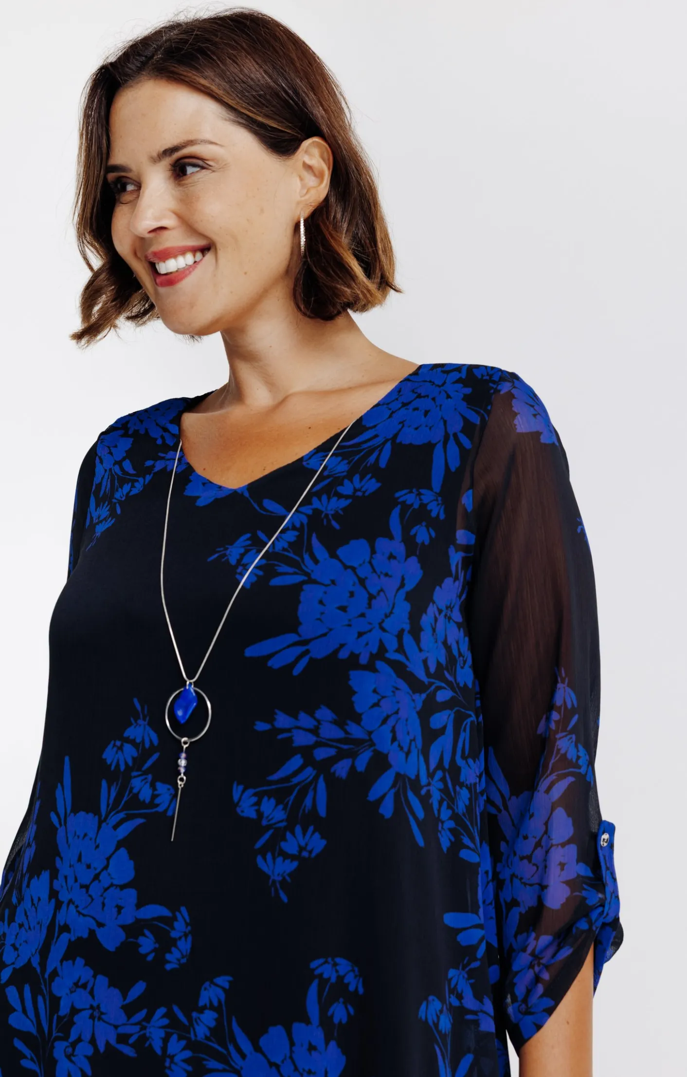 Toscane Boutique Tunique imprimée avec collier| Chemisiers & Tuniques