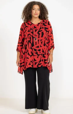 Toscane Boutique Tunique imprimée avec collier| Chemisiers & Tuniques