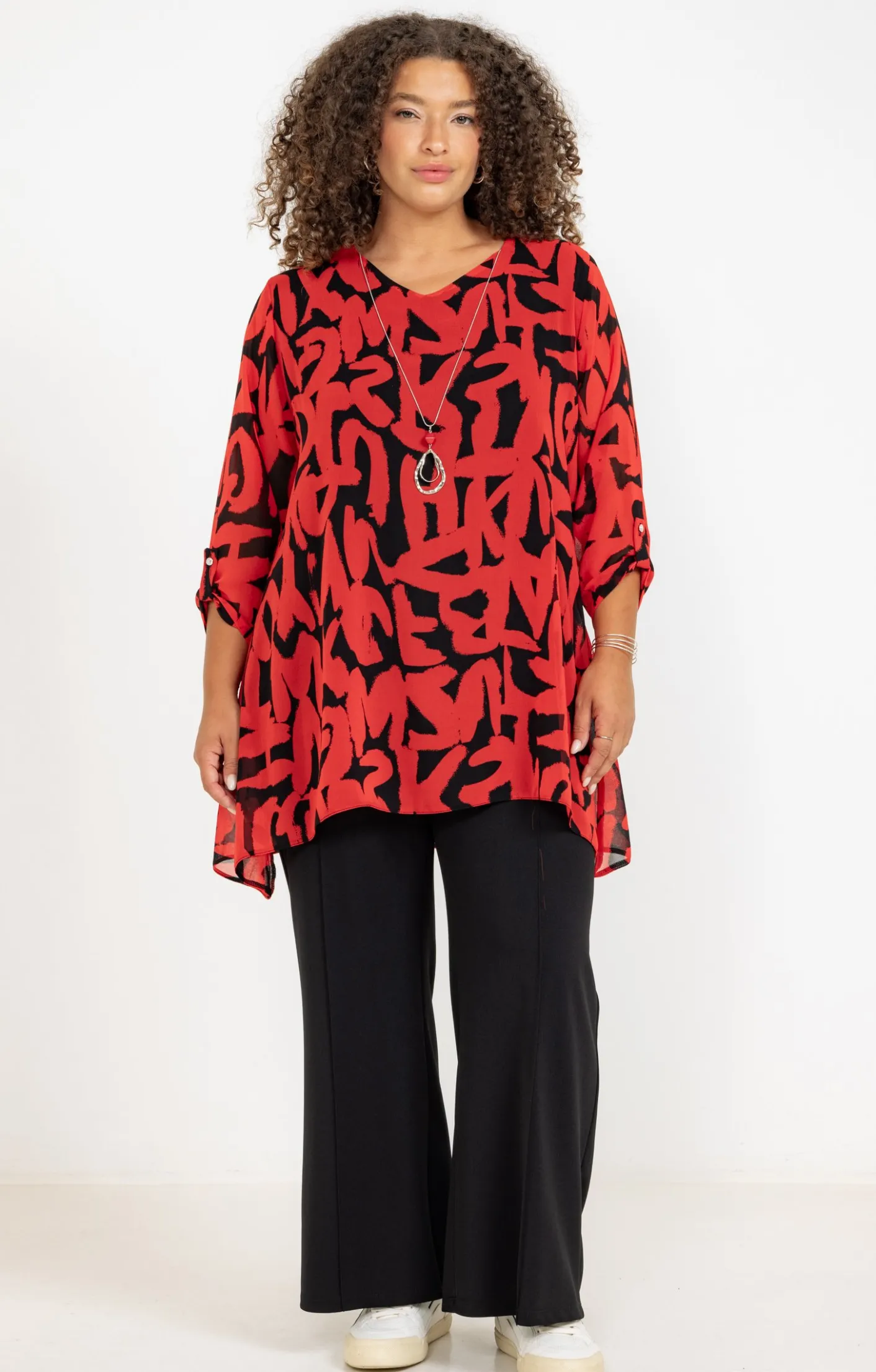 Toscane Boutique Tunique imprimée avec collier| Chemisiers & Tuniques