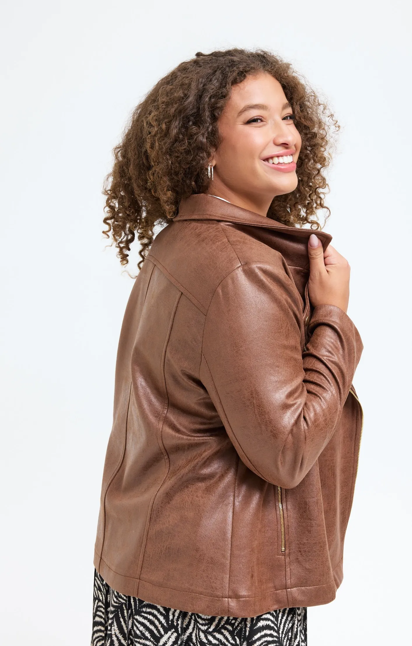 Toscane Boutique Veste biker zippée unie| Vestes